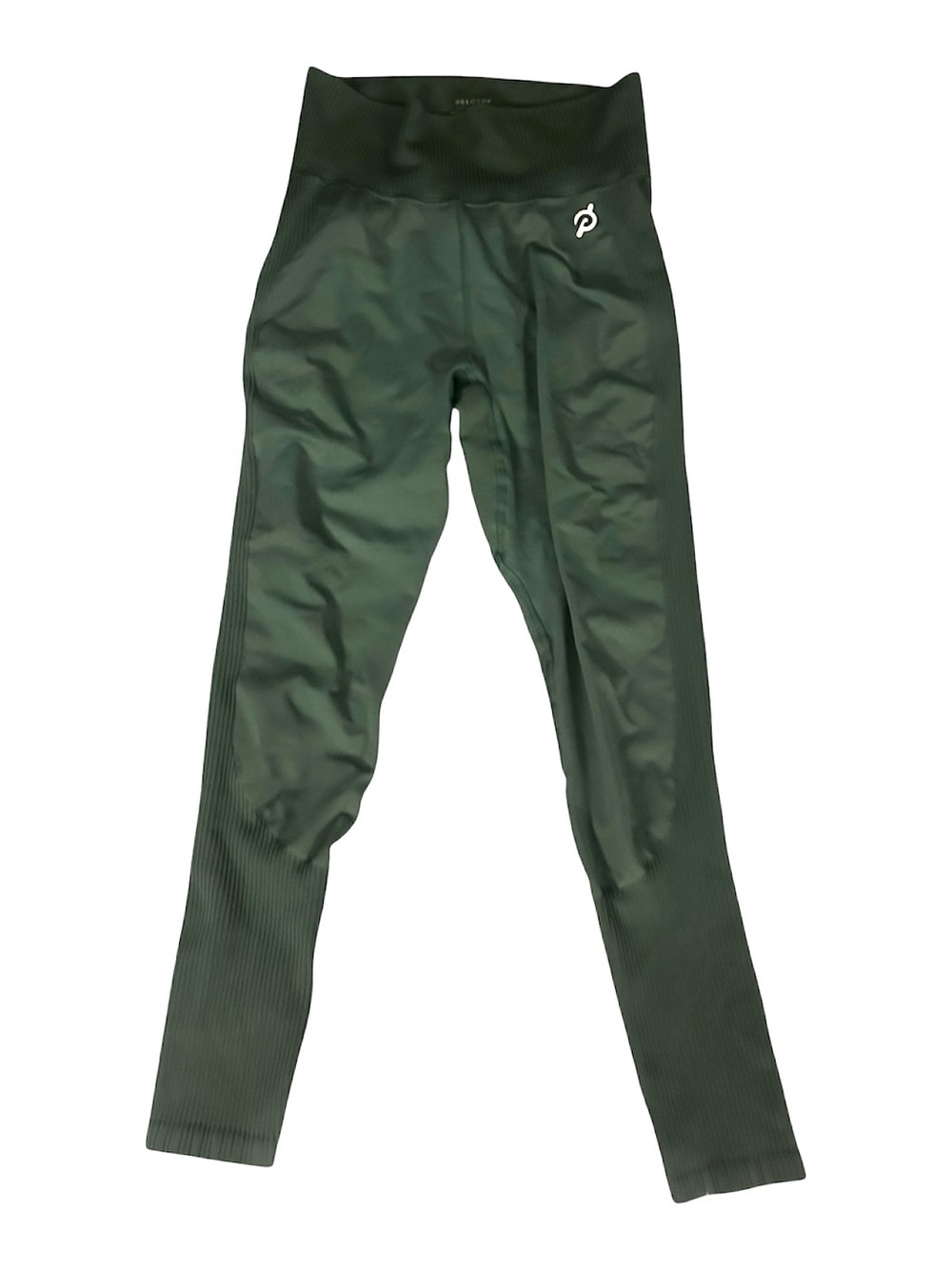 Peloton Green Seamless High-Waist Ribbed Bottom Leggings